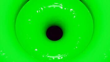 White and green funnel. Design. A small sucking hole made in 3d format. video