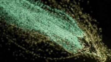 Black background with glitter. Design. Bright outgoing light with moving particles made in abstraction. video