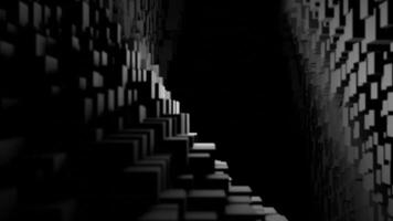 Fantastic monochrome cube tunnel motion background. Design. Digital 3d grid. video