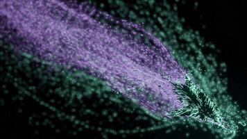 Black background with glitter. Design. Bright outgoing light with moving particles made in abstraction. video
