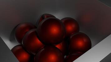 A large number of colored balls. Design. Bright balls of different sizes that roll in different directions in computer graphics. video