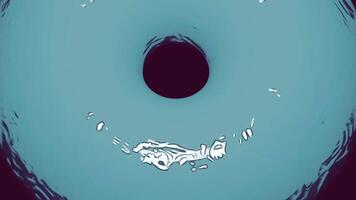 Abstract sticky funnel in endless motion. Design. Liquid substance with moving circles. video
