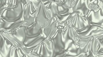 Ripples on surface of metallic liquid. Design. Bubbling 3D liquid with metallic texture. Bubbling ripples of shiny liquid with glossy shine video