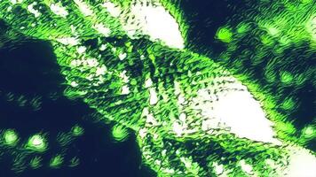 Spinning metal shimmering figure. Motion. Rotating glowing bending structure. video