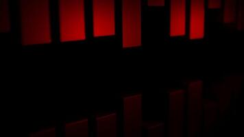 Yellow and red lines. Design. Black background with moving stripes made in computer graphics with little movement. video