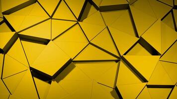 Yellow and red background. Design. Triangular parts of a small broken background made in computer graphics. video