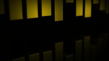 amarelo e vermelho linhas. Projeto. Preto fundo com comovente listras fez dentro computador gráficos com pequeno movimento. video