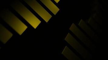 Black background with moving stripes. Design. Yellow and red lines that twitch in 3d format. video