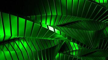 Green and yellow background. Design. Rectangular parts creating a pattern twisting in different directions in abstraction. video