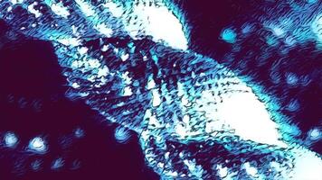 Spinning metal shimmering figure. Motion. Rotating glowing bending structure. video