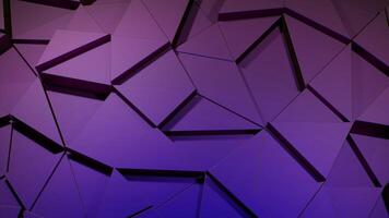 Purple triangular constructor. Design. Triangles made in computer graphics that separate and connect. video