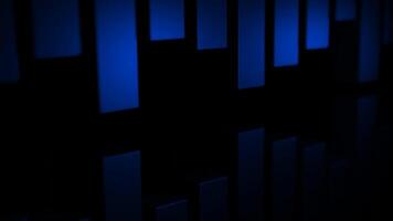 Black background with blue stripes. Design. Small vertical stripes that oscillate in different directions in abstraction. video