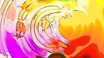 Abstract rainbow color rings rotating slowly. Motion. Spinning colorful gradient circular shapes. video