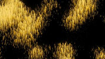 Yellow and red glitter stripes. Design. Black background with sparkling stripes of light made in abstraction. video