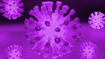 Pink and purple background with bacteria. Design. Small virus particles rotating in a circle made in computer animation. video