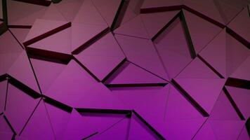 Purple triangular constructor. Design. Triangles made in computer graphics that separate and connect. video