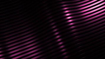 3D background with moving waves stripes. Design. Metal bands move in waves on black background. Silky lines with metallic luster move in 3d waves video