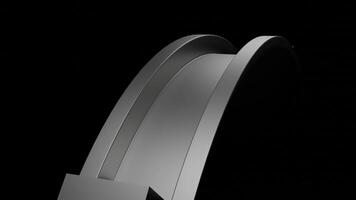 Cube riding on circular road on a black background. Design. Geometric surreal pattern. video