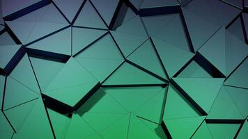 Green disassembled background. Design. Small triangular pieces that rise and fall in turn in different directions. video