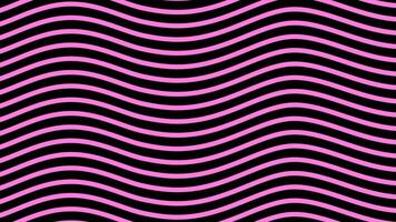Stripes bend on black background. Design. Colored striped background with moving curves. Striped background curves creating visual illusion video