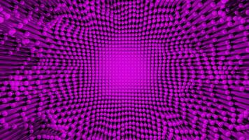 Purple and blue background. Design. A small constructor of small parts made in computer graphics and fluttering in different directions. video