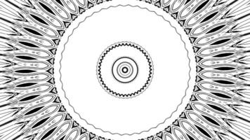 Spreading kaleidoscopic fractal shapes. Motion. Symmetric pattern with floral shapes. video