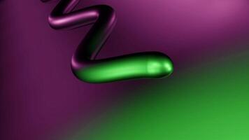 Abstract colorful gradient background with crawling thin snake. Design. Curving stripe looking like snake. video