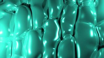 Green and turquoise blob. Design. Three d format with a slime made in computer animation. video
