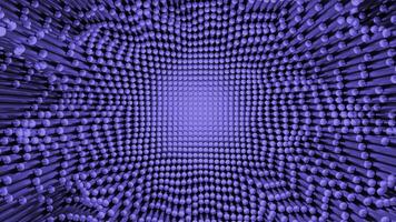 Purple and blue background. Design. A small constructor of small parts made in computer graphics and fluttering in different directions. video