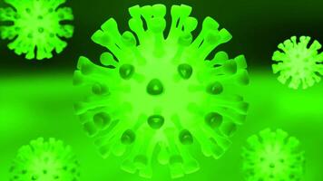 Green and turquoise background with microbes. Design. Made cartoon animation with microbes that rotate in a circle. video