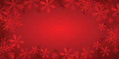 Christmas card, template with snowflakes. Winter copy space banner pattern. vector