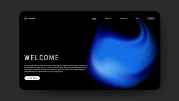 abstract blue fluid gradient background for landing page. futuristic design for website vector