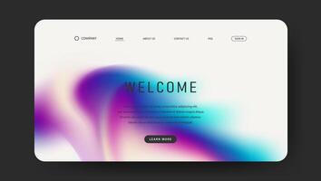 abstract gradient landing page with purple and blue color design. Futuristic UI website vector