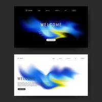 futuristic fluid gradient landing page in set. Futuristic UI website vector