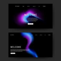 abstract gradient background for landing page in set. futuristic design for website vector