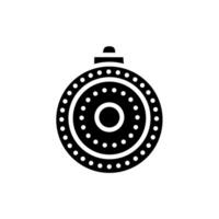 Flat Light Bulb Icon with Round Dotted Line Pattern Christmas or New Year Theme vector