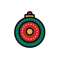 Light Bulb Icon with Round Dotted Line Pattern, Decoration for Christmas or New Year Theme vector