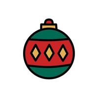 Decorative Light Bulb Icons for Christmas or New Year Decorations Using Red, Yellow, and Green Colors vector