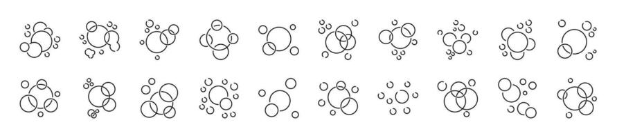 Foam Outline Linear Icons of Thin Line. Illustrations for web sites, apps, design, banners and other purposes vector