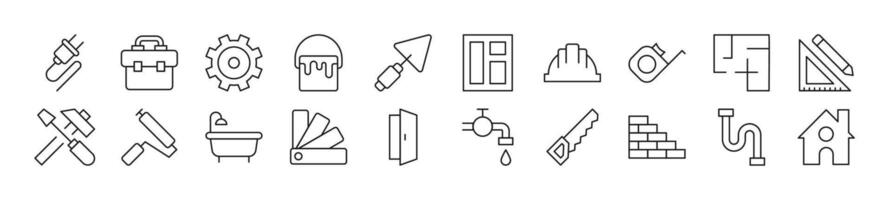 Building and construction linear icons collection. Editable stroke. Simple linear illustration for web sites, newspapers, articles book vector