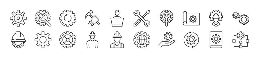 Pack of line icons of building. Editable stroke. Simple outline sign for web sites, newspapers, articles book vector
