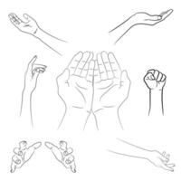 Multiple hand pose art vector