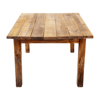 rústico rectangular de madera mesa con clásico diseño en aislado antecedentes png