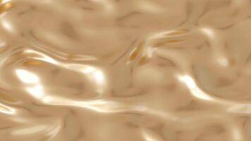Abstract animated golden background. Elegant fluid metallic surface. Flowing gold. Ideal for use in high-end design projects, as striking background for promotional materials. 3D animation. video