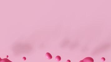 Serene background animation with appearing pink droplets and delicate floating hearts, creating calming and romantic ambiance. Ideal for love-themed projects, wedding visuals, romantic presentations. video