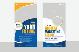 Abstract Roll Up Banner Stand Template Design vector