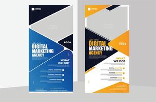 corporate roll up x-banner and stand design template vector