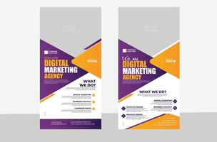 Roll up display standee for presentation purpose template vector