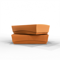 3D Rendered Stack of Two Lunchboxes for Fast Food Packaging Modern Design with Transparent Background png