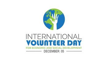International Volunteer day for Economic and social Development is observed every year on December. People Awareness concept. background, placard, banner template illustration design. vector